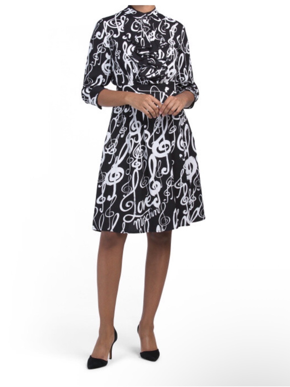 ♥️ Moschino Jabot Music Notes Black & White   Dress
